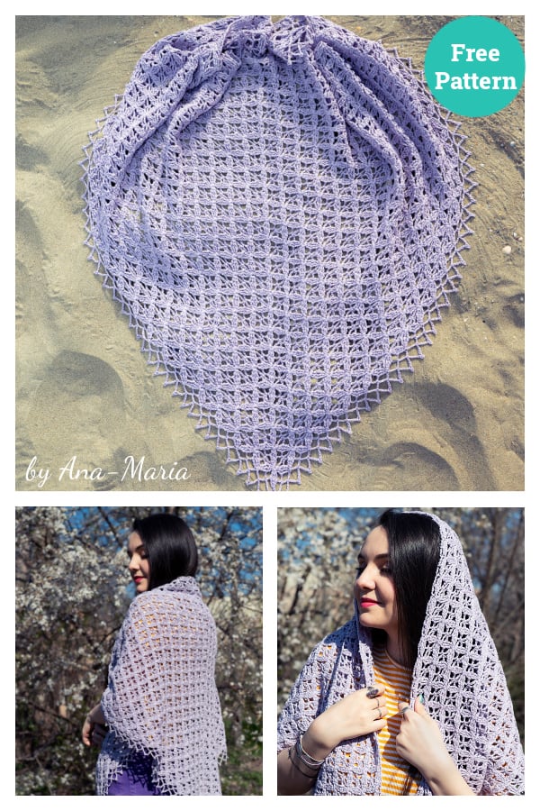 Purpureal Shawl Free Crochet Pattern