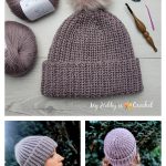 Knit-look Short Rows Brioche Hat Free Crochet Pattern