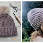 Knit-look Short Rows Brioche Hat Free Crochet Pattern