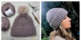 Knit-look Short Rows Brioche Hat Free Crochet Pattern