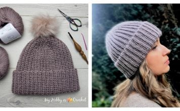 Knit-look Short Rows Brioche Hat Free Crochet Pattern