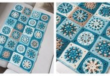 Snowflake Granny Square Blanket Free Crochet Pattern