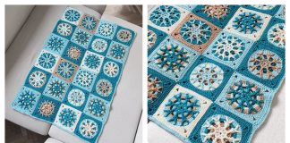Snowflake Granny Square Blanket Free Crochet Pattern