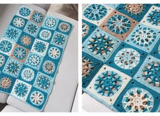 Snowflake Granny Square Blanket Free Crochet Pattern