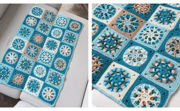 Snowflake Granny Square Blanket Free Crochet Pattern