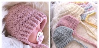 Star Stitch Baby Bonnet Free Crochet Pattern