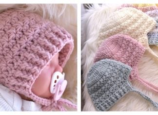 Star Stitch Baby Bonnet Free Crochet Pattern