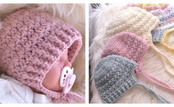 Star Stitch Baby Bonnet Free Crochet Pattern