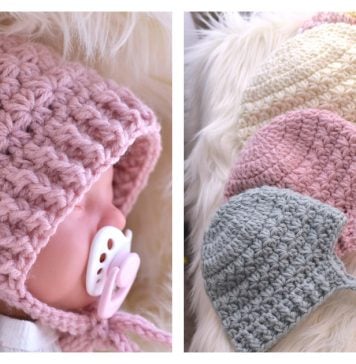 Star Stitch Baby Bonnet Free Crochet Pattern