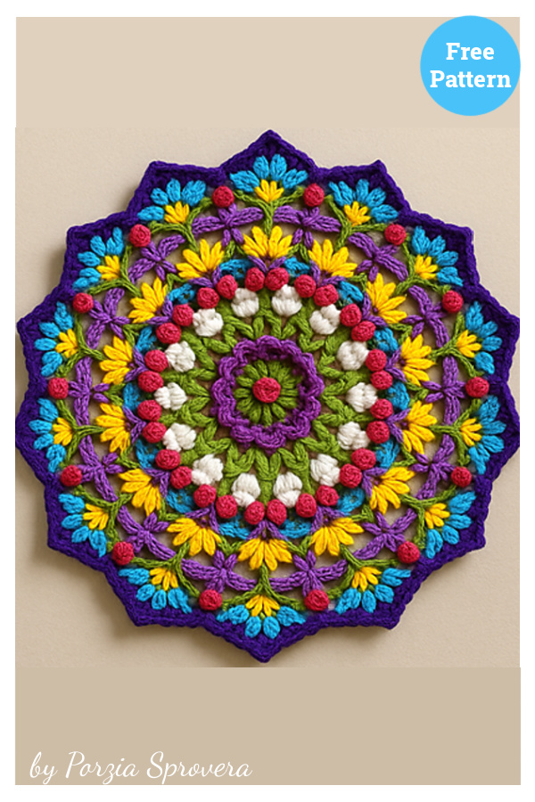  Summer Harvest Mandala Free Crochet Pattern