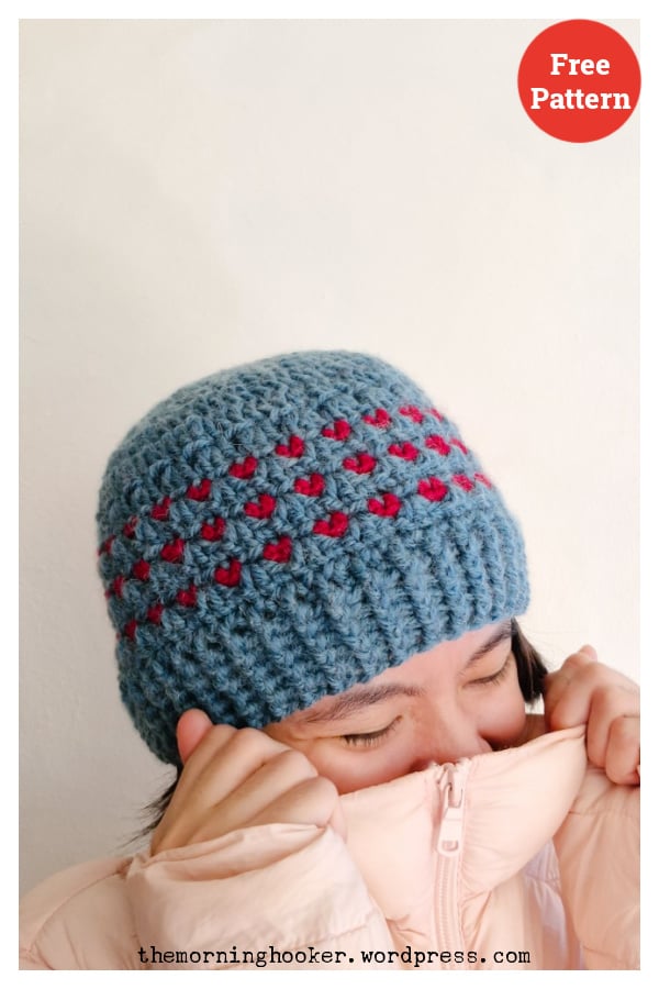 Tiny Hearts Beanie Free Crochet Pattern