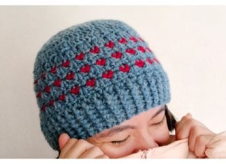 Tiny Hearts Beanie Free Crochet Pattern