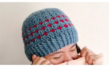 Tiny Hearts Beanie Free Crochet Pattern