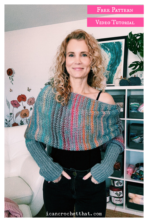Tunisian Sweater Scarf Free Crochet Pattern and Video Tutorial