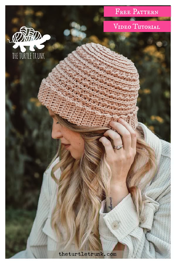 Basic Ridge Beanie Free Crochet Pattern and Video Tutorial