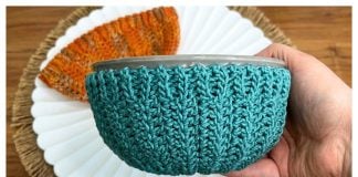 Bowl Cozy in Rows Free Crochet Pattern