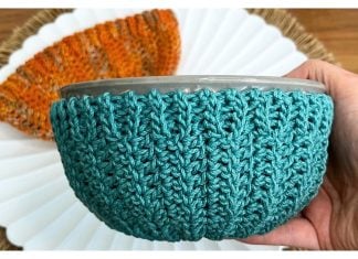 Bowl Cozy in Rows Free Crochet Pattern