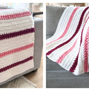 Braided Puff Blanket Free Crochet Pattern and Video Tutorial