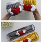 Cup Cozy with Heart Free Crochet Pattern and Video Tutorial
