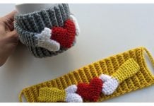 Cup Cozy with Heart Free Crochet Pattern and Video Tutorial