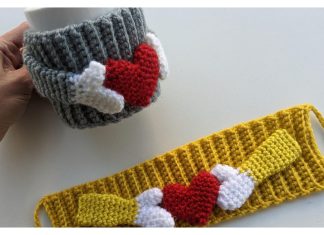 Cup Cozy with Heart Free Crochet Pattern and Video Tutorial