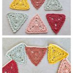 Floral Triangle Bunting Free Crochet Pattern and Video Tutorial