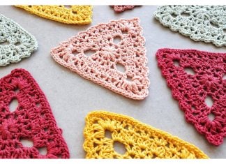 Floral Triangle Bunting Free Crochet Pattern and Video Tutorial