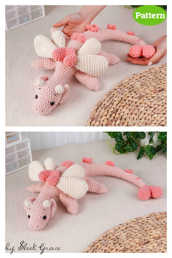 Heart Dragon Amigurumi Crochet Pattern