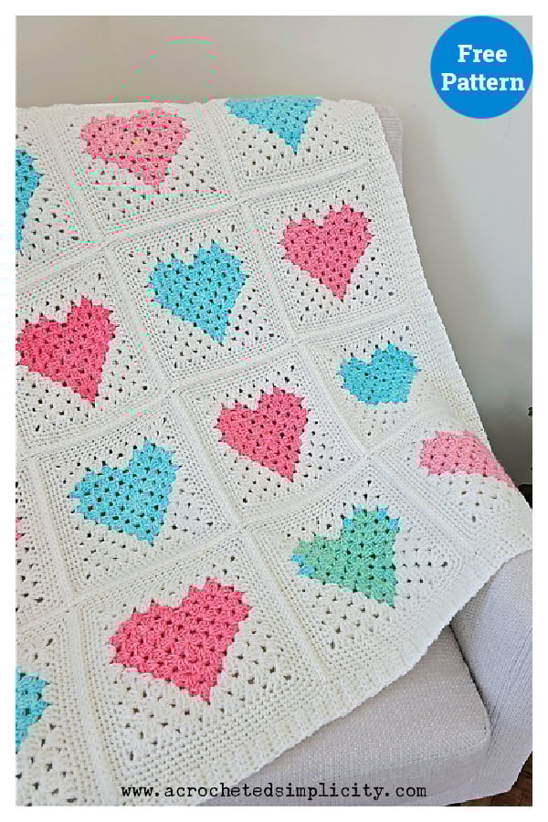 Heart Quilt Free Crochet Pattern