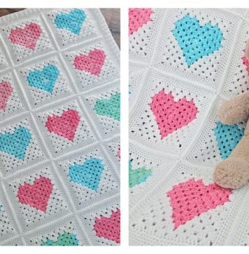 Heart Quilt Free Crochet Pattern