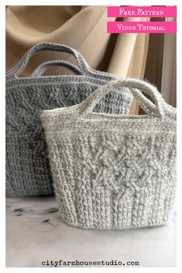 Mesa Ribbed Basket Bag Free Crochet Pattern and Video Tutorial