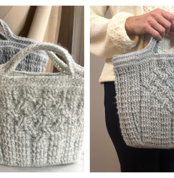 Mesa Ribbed Basket Bag Free Crochet Pattern and Video Tutorial