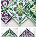 Mosaic Emerald Spray Afghan Block Free Crochet Pattern