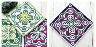 Mosaic Emerald Spray Afghan Block Free Crochet Pattern
