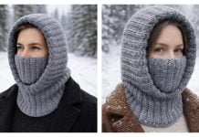 Ribbed Balaclava Turtleneck Hoodie Crochet Pattern