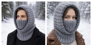 Ribbed Balaclava Turtleneck Hoodie Crochet Pattern