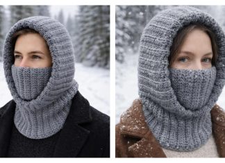 Ribbed Balaclava Turtleneck Hoodie Crochet Pattern