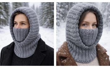 Ribbed Balaclava Turtleneck Hoodie Crochet Pattern