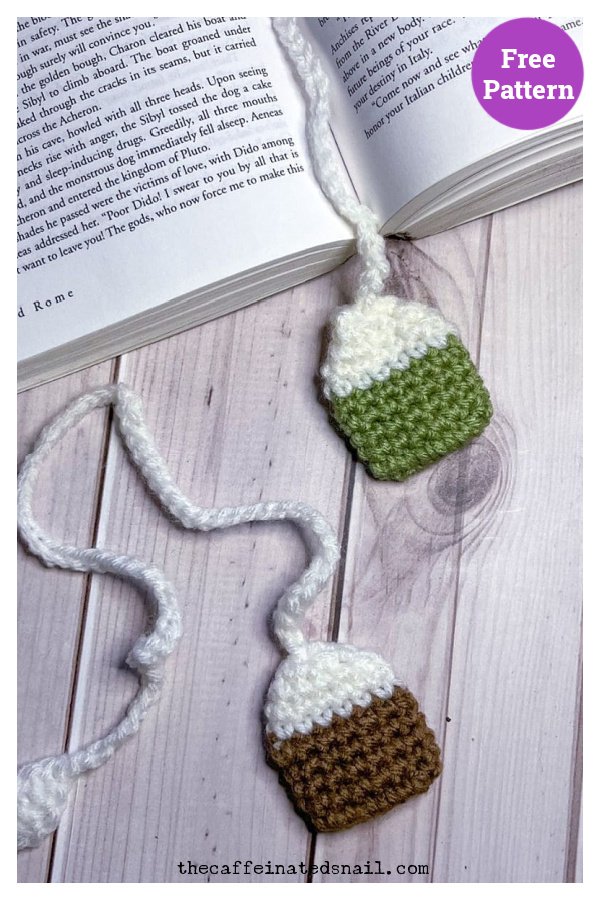 Tea Bag Bookmark Free Crochet Pattern