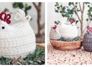 Wheat Stitch Chickens Free Crochet Pattern and Video Tutorial