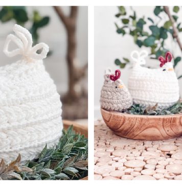 Wheat Stitch Chickens Free Crochet Pattern and Video Tutorial