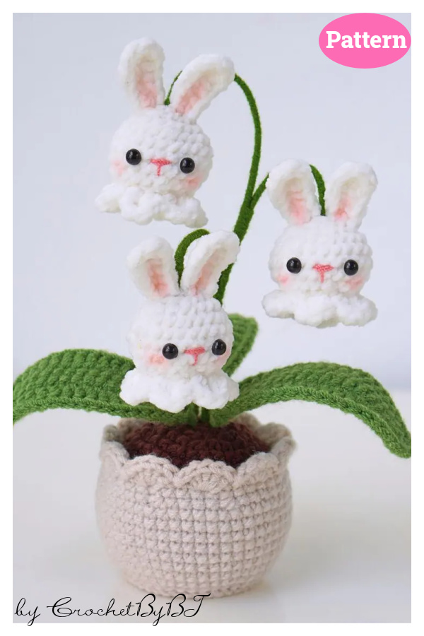Bunny Bellflower Pot Crochet Pattern