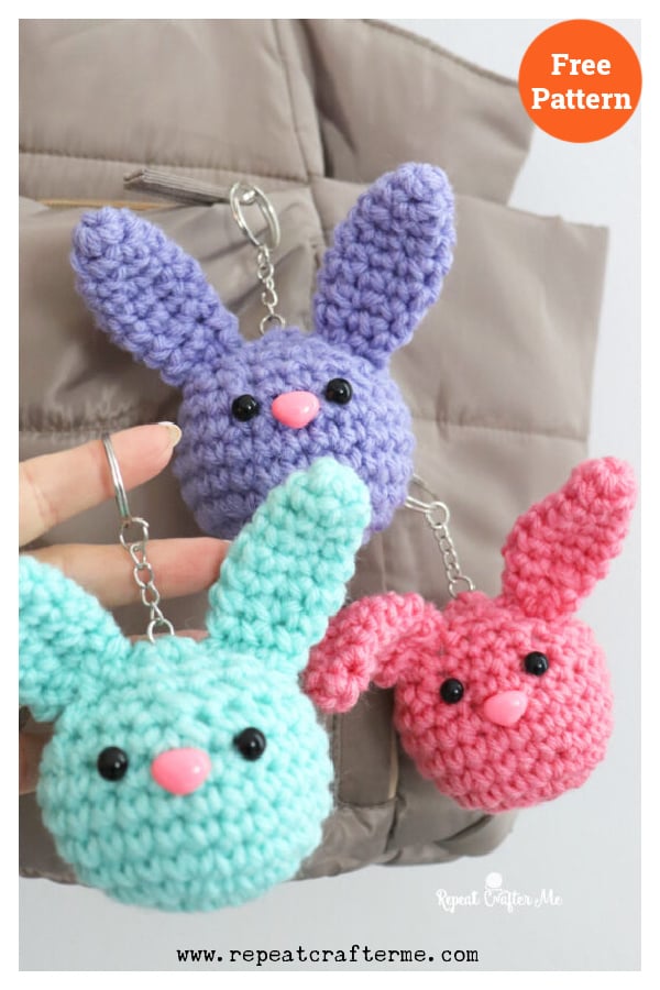 Bunny Buddy Keychains Free Crochet Pattern