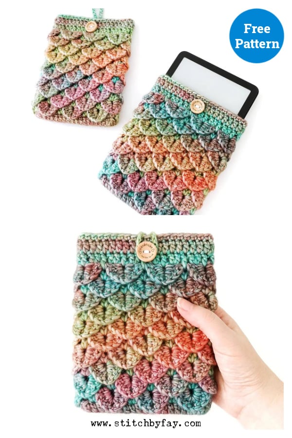 Dragon Scale Kindle Sleeve Free Crochet Pattern