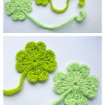 Four Leaf Clover Bookmark Free Crochet Pattern and Video Tutorial