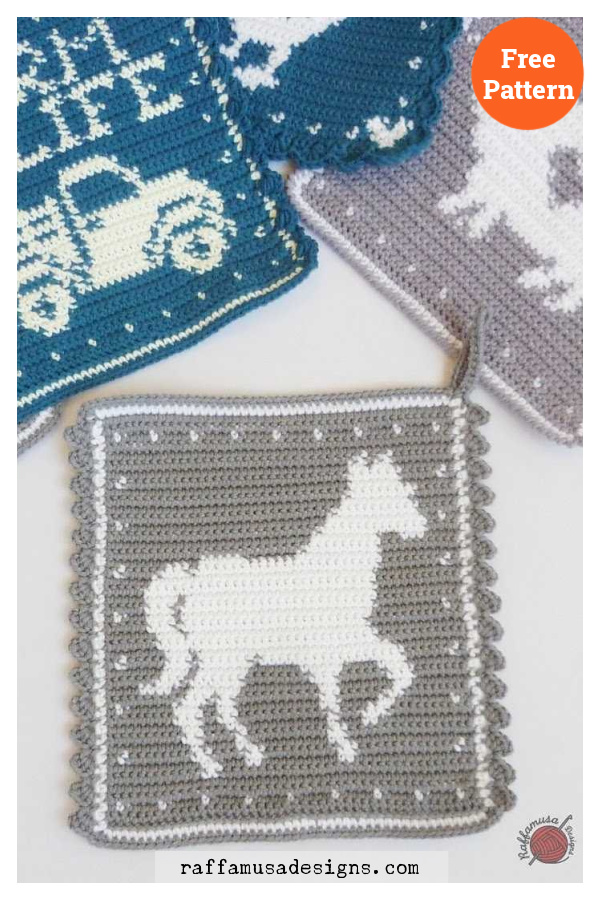 Horse Potholder Free Crochet Pattern