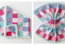 Patchwork Gingham Blanket Free Crochet Pattern and Video Tutorial