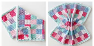 Patchwork Gingham Blanket Free Crochet Pattern and Video Tutorial