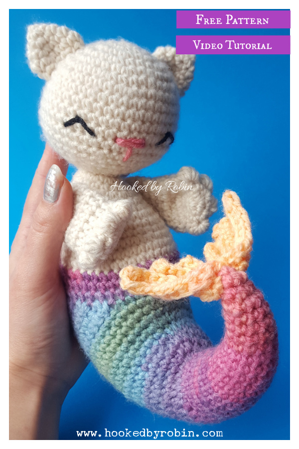 Purrmaid Mermaid Cat Amigurumi Free Crochet Pattern and Video Tutorial