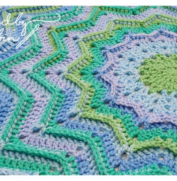 Ridged Round Ripple Blanket Free Crochet Pattern and Video Tutorial